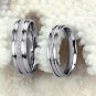 Set of Stainless Steel Sand Finish Couple Promise Wedding Rings Band
