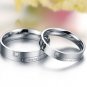 Set of Stainless Steel CZ Engraved "Endless Love" Couple Wedding Rings Band