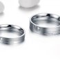 Set of Stainless Steel CZ Engraved "Endless Love" Couple Wedding Rings Band