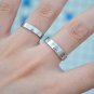 Set of Stainless Steel CZ Engraved "Endless Love" Couple Wedding Rings Band