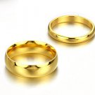 Set of Gold Plated Stainless Steel Love Couple Anniversary Band Rings