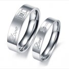 Set of Stainless Steel LOCK & KEY Couple Wedding/Engagement Promise Band Rings