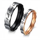 Set of Stainless Steel "I Will Always Be With You" Couple Wedding Rings Band