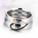 Set of Stainless Steel Heart-shaped Love Couple Wedding/Engagement Band Rings