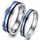 Set of Stainless Steel Double Band Couple Wedding & Engagement Rings Band