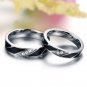 Set of Stainless Steel Devotion Gems Couple Wedding Rings Band