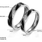 Set of Stainless Steel Devotion Gems Couple Wedding Rings Band