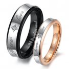 Set of Stainless Steel 2-Tone <forever love> Lover Wedding Rings band