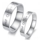 Set of Stainless Steel "me→you" Couple Lover Wedding Rings Band