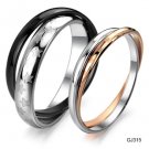 Set of Stainless Steel Double Twisted Couple Wedding Rings Band