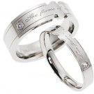 Set of Stainless Steel "The flame of our love" Lover Promise Rings Band