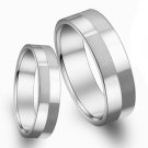 Set of Cool Stainless Steel Checker/Checkered Couple Promise Rings Band