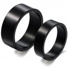 Set of Tungsten Carbide Couple Black Brushed Promise Rings Band
