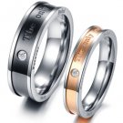 Set of Stainless Steel "The only eternal love" Couple Promise Rings Band