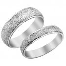 Set of Stainless Steel Sand Blastered Couple Promise Rings Band
