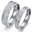 Set of Stainless Steel Dull Polish Couple Promise Rings Band