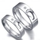Set of Stainless Steel Hollow Footprint Couple Wedding Rings Band
