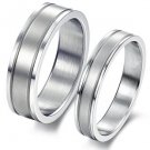 Set of Stainless Steel Simple Plain Design Couple Wedding Rings Band