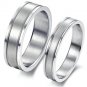 Set of Stainless Steel Simple Plain Design Couple Wedding Rings Band