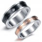 Set of Titanium Stainlessl Steel Couples Engraved Tribal Design Lover Band Rings