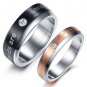 Set of "Words are unnecessary" Wedding Band Titanium Stainless Steel Couple Ring