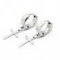 Any Pair Black/Blue/Silver Surgical Stainless Steel 15mm Cross Crucifix Drop Hoop Huggie Mens
