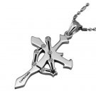 CAPRICORN - 316L Titanium Stainless Steel Horoscope Cross Gems Necklace