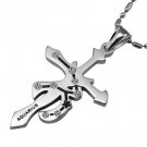 AQUARIUS - 316L Titanium Stainless Steel Horoscope Cross Gems Necklace