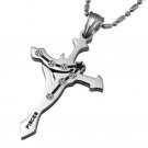 PISCES - 316L Titanium Stainless Steel Horoscope Cross Gems Necklace