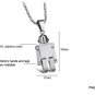 316L Titanium Stainless Steel Mens Robot Pendant Necklace
