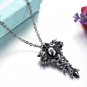 Gothic Punk Titanium Stainless Steel Cross Mens Pendant Necklace
