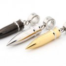 316L Titanium Stainless Steel Men's Bullet Pendant Necklace