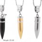 316L Titanium Stainless Steel Men's Bullet Pendant Necklace