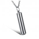 316L Titanium Stainless Steel High Polish Cylinder Tube Pendant Necklace