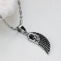 316L Titanium Stainless Steel Single Vintage Angel Wing Pendant Necklace