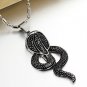 316L Titanium Stainless Steel Antique King Cobra Snake Pendant Necklace