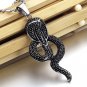 316L Titanium Stainless Steel Antique King Cobra Snake Pendant Necklace