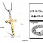 316L Titanium Stainless Steel Gothic Cross Amulet with Ring Pendant Necklace
