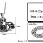 316L Titanium Stainless Steel Vintage Dragon Black CZ Pendant Necklace