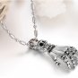 316L Titanium Stainless Steel Skeleton Hand Skull Pendant Necklace
