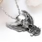 316L Titanium Stainless Steel Flying Eagle Dog Tag Pendant Necklace