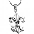 316L Titanium Stainless Steel Celtic Fleur de Lis Pendant Necklace