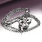 316L Titanium Stainless Steel Vintage Snake Cross Pendant Necklace