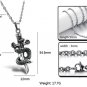 316L Titanium Stainless Steel Vintage Snake Cross Pendant Necklace