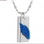 Set of Wing of Love with CZ Titanium Stainless Steel Love Couple Necklace