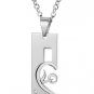 Set of Silver Stainless Steel Hollow "LOVE" Word Couple Pendant Necklace