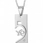Set of Silver Stainless Steel Hollow "LOVE" Word Couple Pendant Necklace