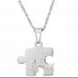 Set of Puzzle Jigsaw Sexual Black & White Sign Stainless Steel Couple Necklace