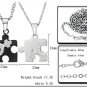 Set of Puzzle Jigsaw Sexual Black & White Sign Stainless Steel Couple Necklace