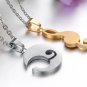Set of Gold & Silver Music Treble Clef Notes Stainless Steel Love Couple Necklac